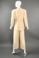 Vintage Eva Chun Silk Jacket & Chiffon Pant Suit Set on Mannequin back at Recess Los Angeles