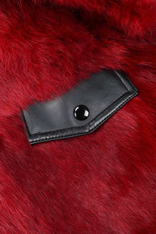 Recess Los Angeles Vintage Evans Oxblood Black Cherry Leather Trim Fur Coat