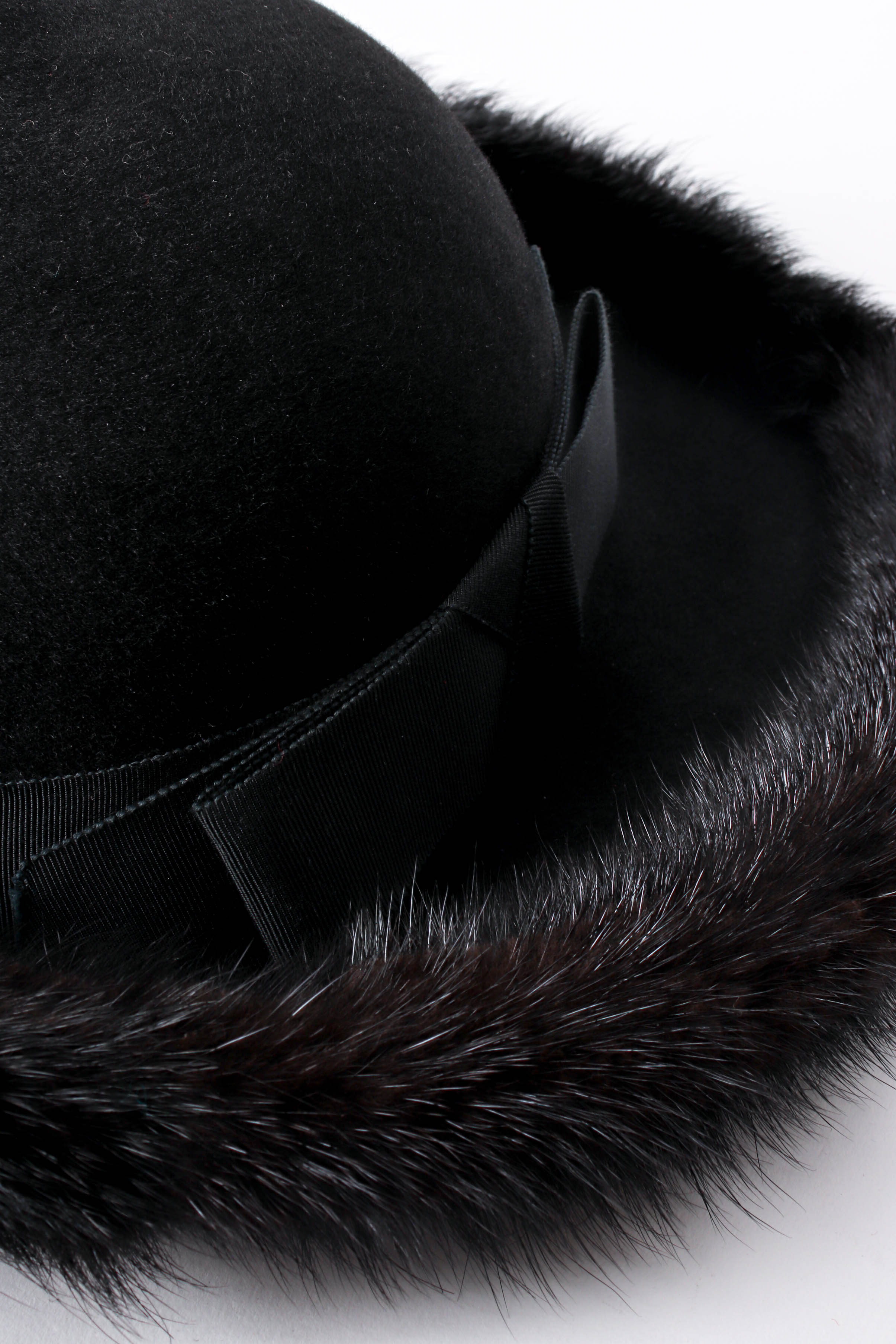 Vintage Mr. John Excello Fur-Trimmed Petite Halo Hat bow at Recess Los Angeles