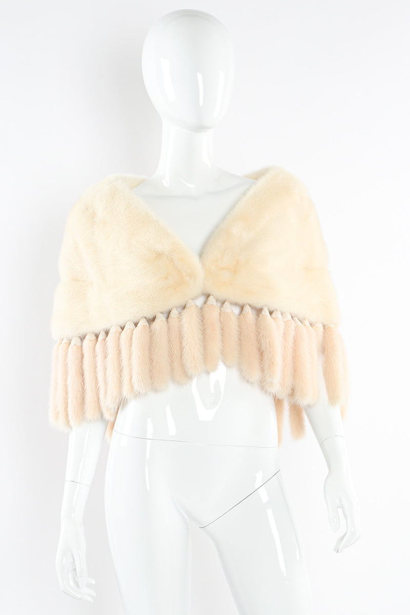 Vintage ExclusiFurs Fur Tail Drape Shawl mannequin front @ Recess LA