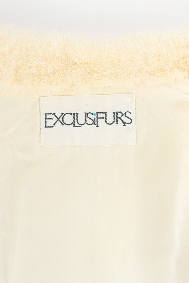 Vintage ExclusiFurs Fur Tail Drape Shawl tag @ Recess LA