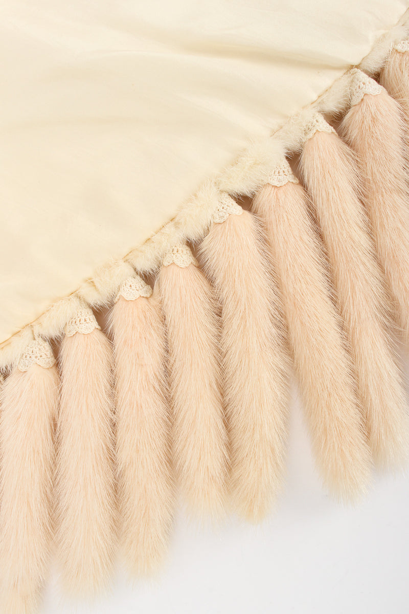Vintage ExclusiFurs Fur Tail Drape Shawl lining/tail close up @ Recess LA