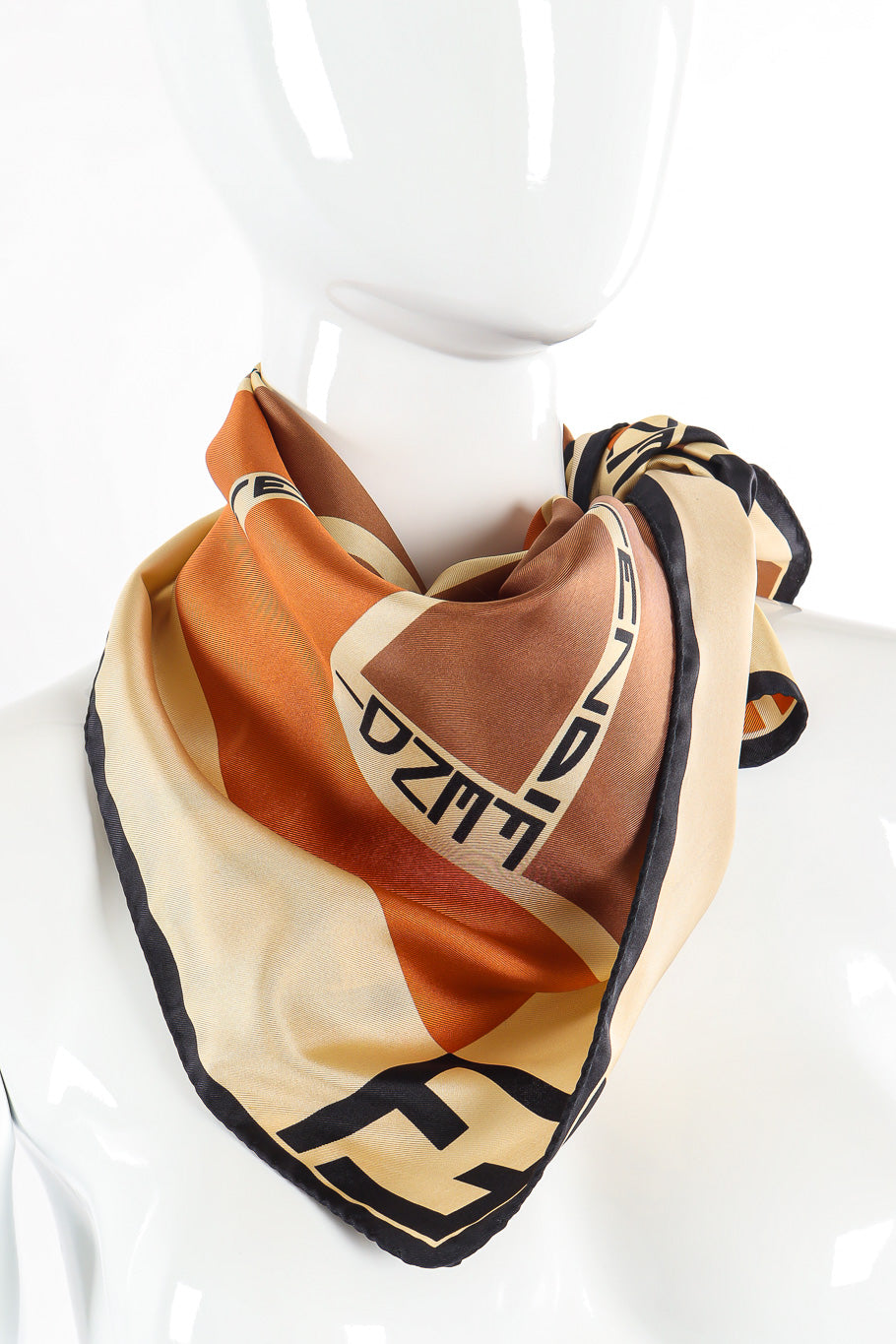 Retro print graphic scarf by Fendi photo on mannequin. @recessla