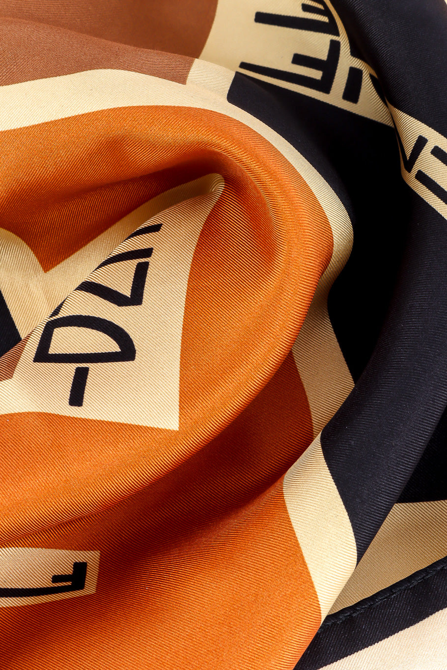 Retro print graphic scarf by Fendi Photo fabric close-up. @recessla