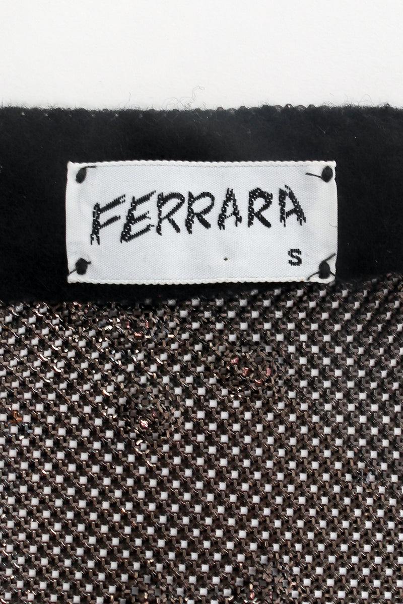 Vintage Anthony Ferrara Swarovski Animal Metal Mesh Halter Top Label at Recess LA