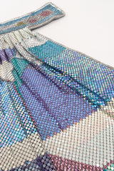 Vintage Anthony Ferrara Swarovski Color Block Metal Mesh Halter Top Detail at Recess LA