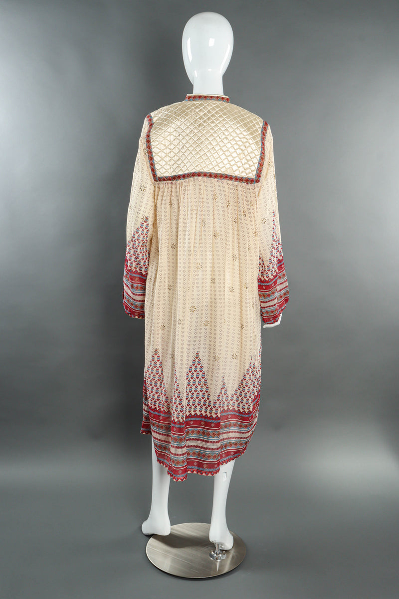 Vintage FTC Quilted Shapes Print Sheer Dress mannequin back @ Recess Los Angeles