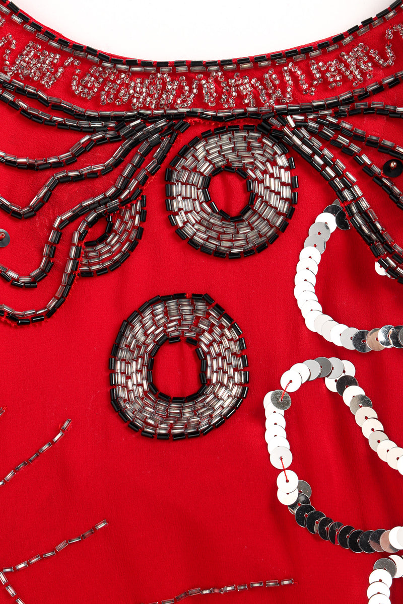 Vintage Fabrice Abstract Sequin Bead Shift Dress neck scoop/beads @ Recess LA