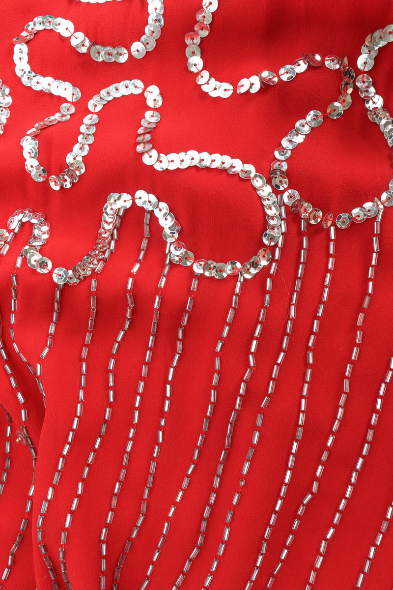Vintage Fabrice Geometric Beaded Shift Dress sequin swirls/raining stripe beads @ Recess LA