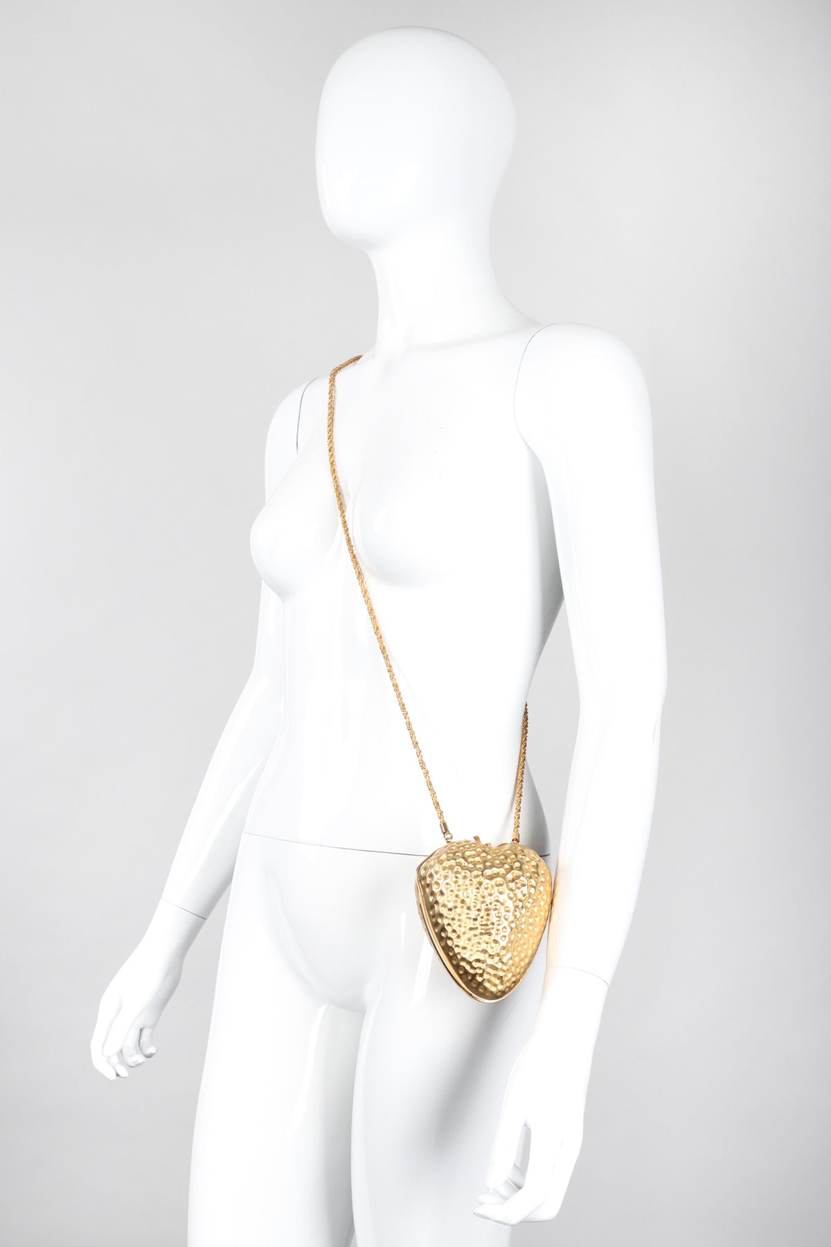 Vintage Fabrizio Verniani Gold Strawberry Clutch Bag Minaudiere