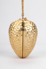 Recess Los Angeles Vintage Fabrizio Verniani Gold Strawberry Clutch Bag Minaudiere