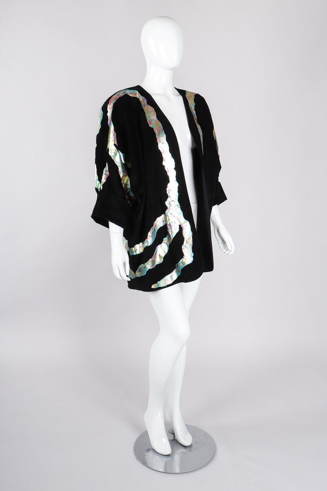 Recess Los Angeles Vintage Terry+Toni Suede Metallic Paint Pour Open Rockstar Jacket