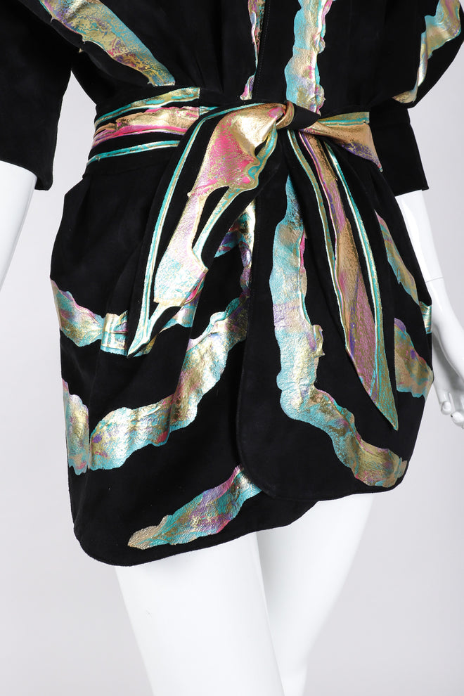 Recess Los Angeles Vintage Terry+Toni Suede Metallic Paint Pour Open Rockstar Jacket