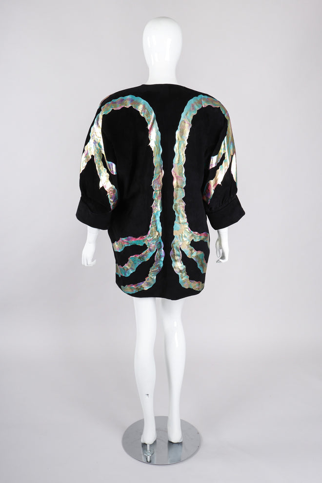 Recess Los Angeles Vintage Terry+Toni Suede Metallic Paint Pour Open Rockstar Jacket