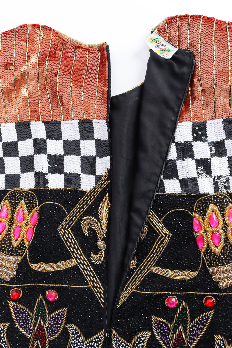 Multi Embellished Cocktail Dress by Fashion Creation back zipper @recessla
