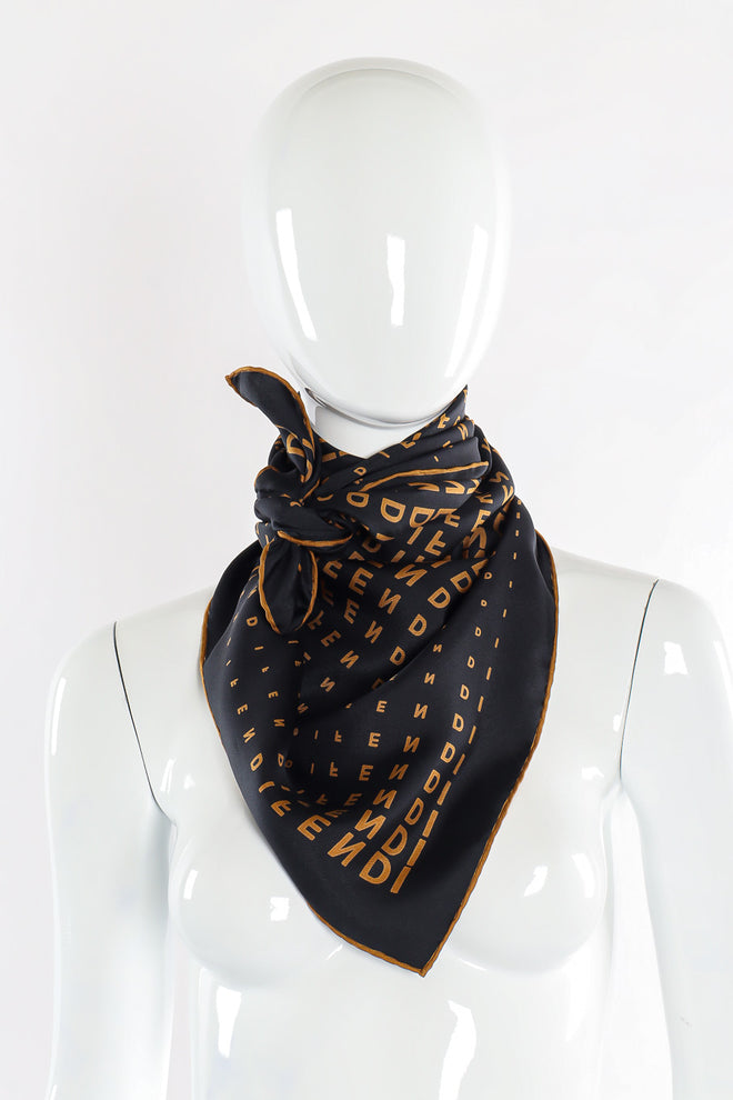 Logo diamond scarf by Fendi mannequin neck tie front @recessla