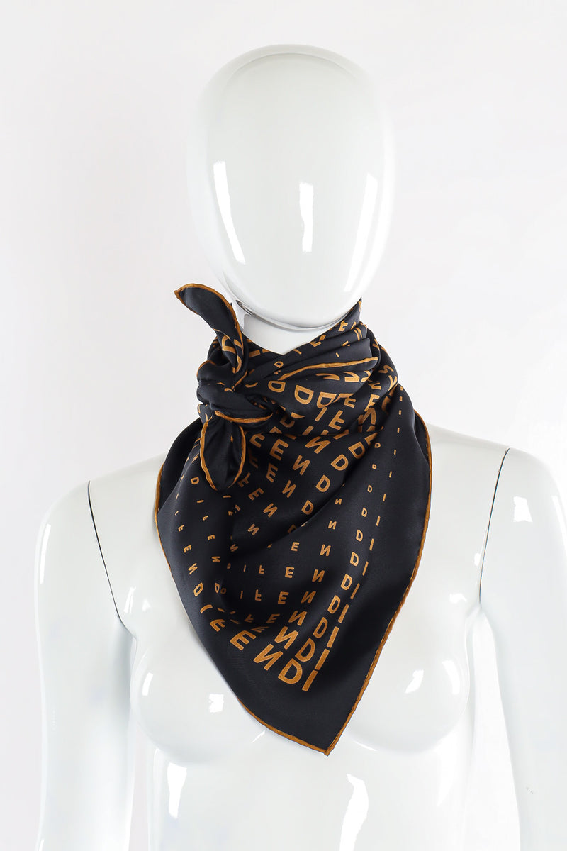 Logo diamond scarf by Fendi mannequin neck tie front @recessla
