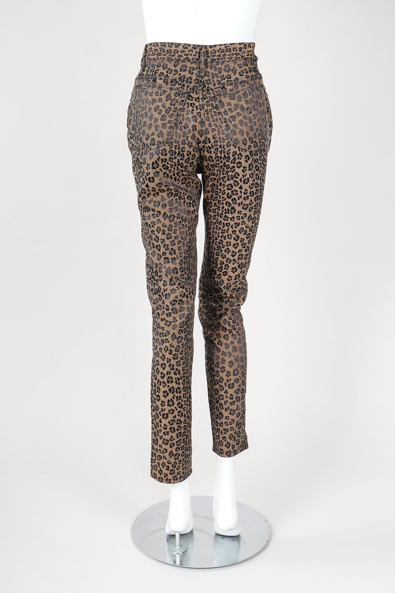 Recess Vintage Fendi Brown Leopard Jean, rear view on Mannequin
