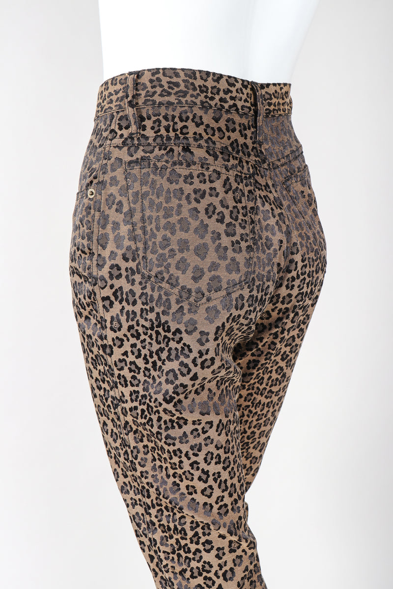 Recess Vintage Fendi Brown Leopard Jean, backside view on Mannequin