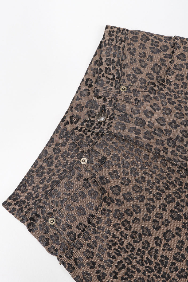 Recess Vintage Fendi Brown Leopard Jean, waistband on white background