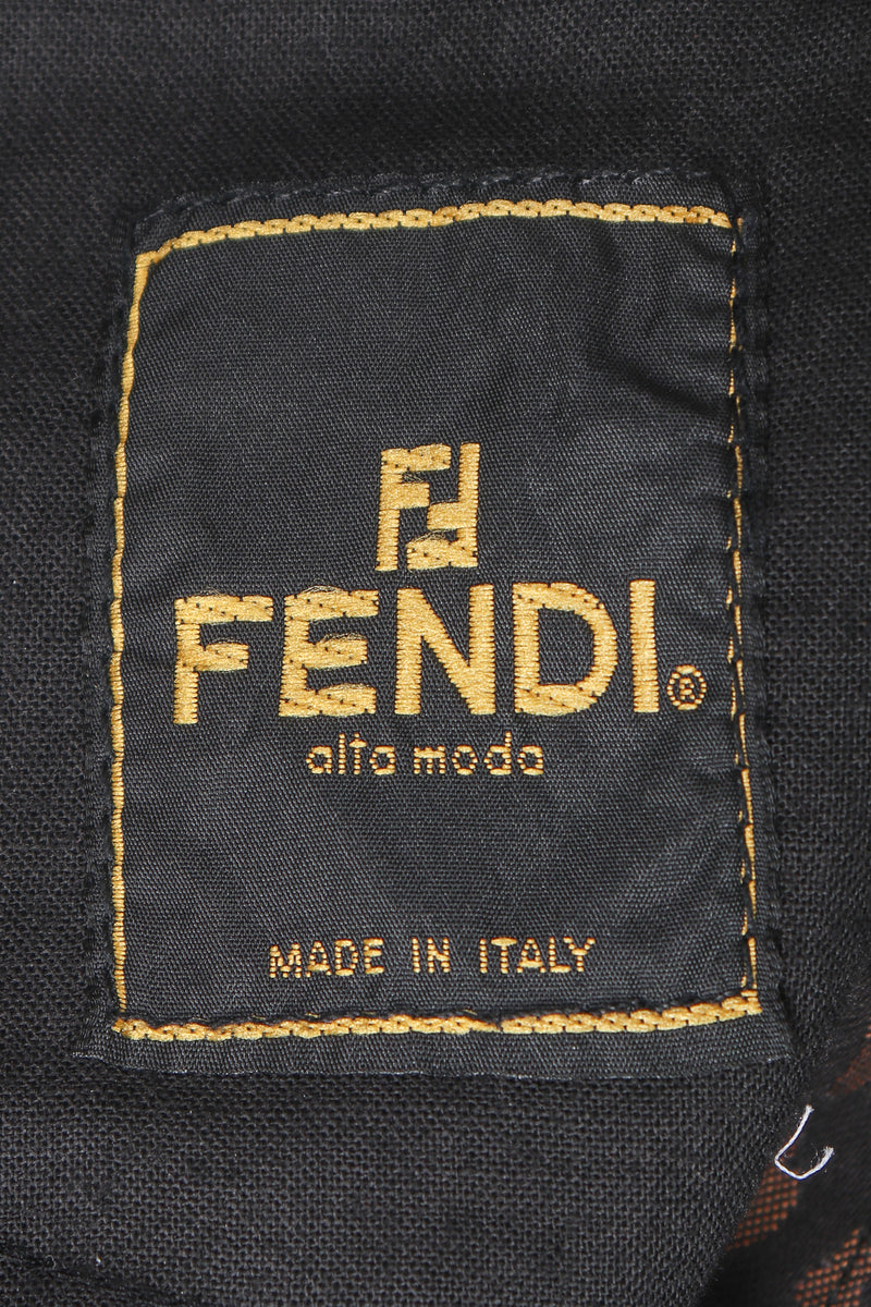Recess Vintage Fendi Label on Brown Leopard Jean lining