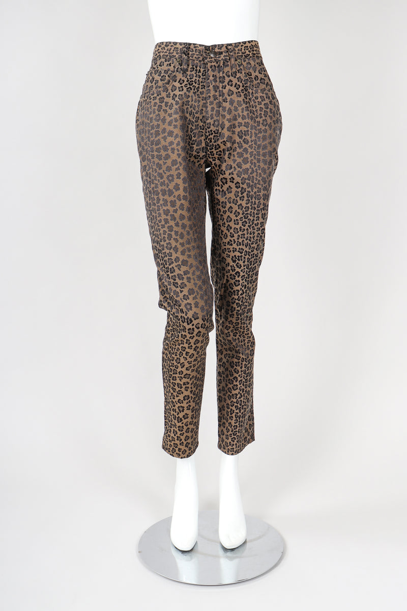 Recess Vintage Fendi Brown Leopard Jean, front view on Mannequin