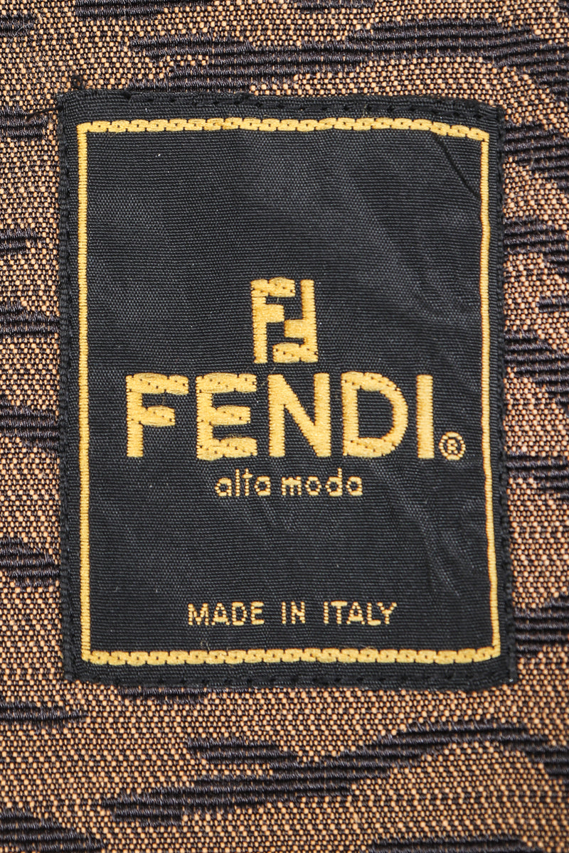 Recess Vintage Fendi Label on Brown Tiger Twill Jean Jacket
