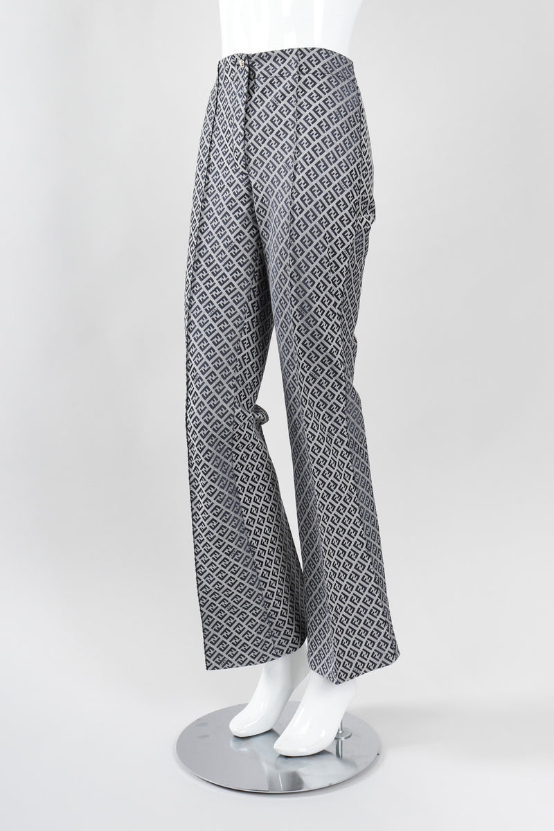Underlegen at tilbagetrække føle Vintage Fendi Karl Lagerfeld Iridescent Zucca Monogram Trouser Flare Pant –  Recess