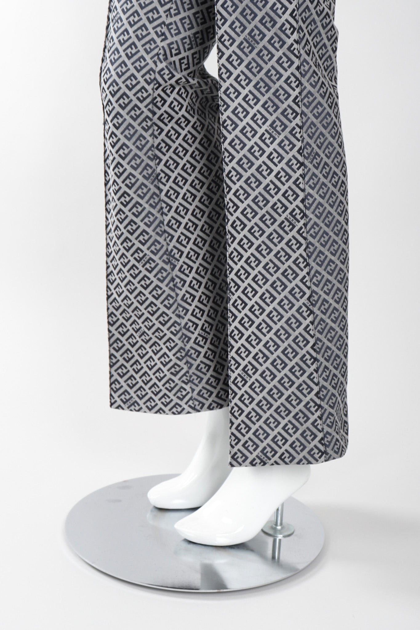 Recess Los Angeles Vintage Fendi Karl Lagerfeld Iridescent Zucca Monogram Trouser Flare Pant