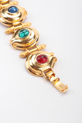 Recess Los Angeles Vintage Fendi Gold Multistone Multicolor Ladder Link Artichoke Flowers Double F Clasp