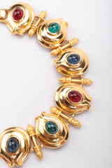 Recess Los Angeles Vintage Fendi Gold Multistone Multicolor Ladder Link Artichoke Flowers Double F Clasp