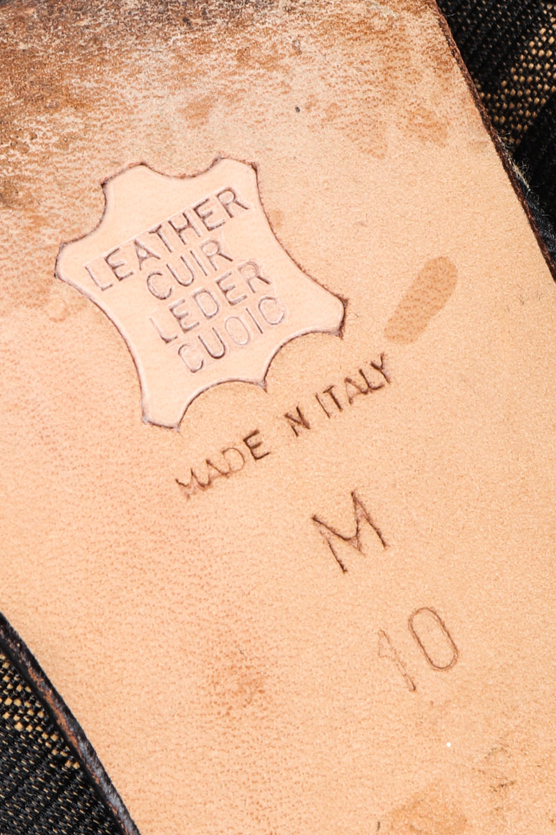 Recess Los Angeles Vintage Fendi Brown Zucca F Monogram Leather Sole Mules Square Toe