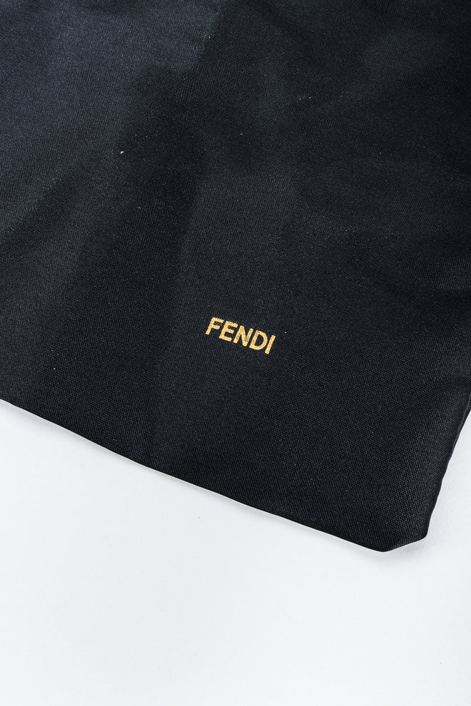Recess Los Angeles Vintage Fendi Zucca Double F Monogram Mini Bag Brown Leather Shoulder Strap Zipper Rectangle