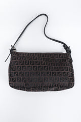 Recess Los Angeles Vintage Fendi Zucca Double F Monogram Mini Bag Brown Leather Shoulder Strap Zipper Rectangle