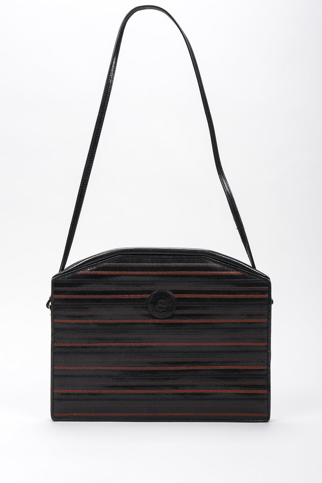 Recess Los Angeles Vintage Fendi Slim Embroidered Leather Shoulder Bag