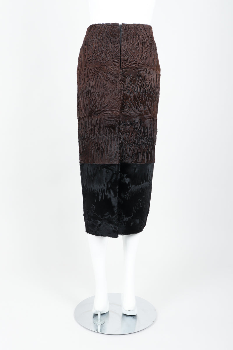 Vintage Fendi Persian Lamb Fur Midi Pencil Skirt on Mannequin back at Recess Los Angeles