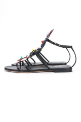 Recess Designer Consignment Vintage Fendi 2016 Flowerland Gladiator Leather Sandals Los Angeles Resale