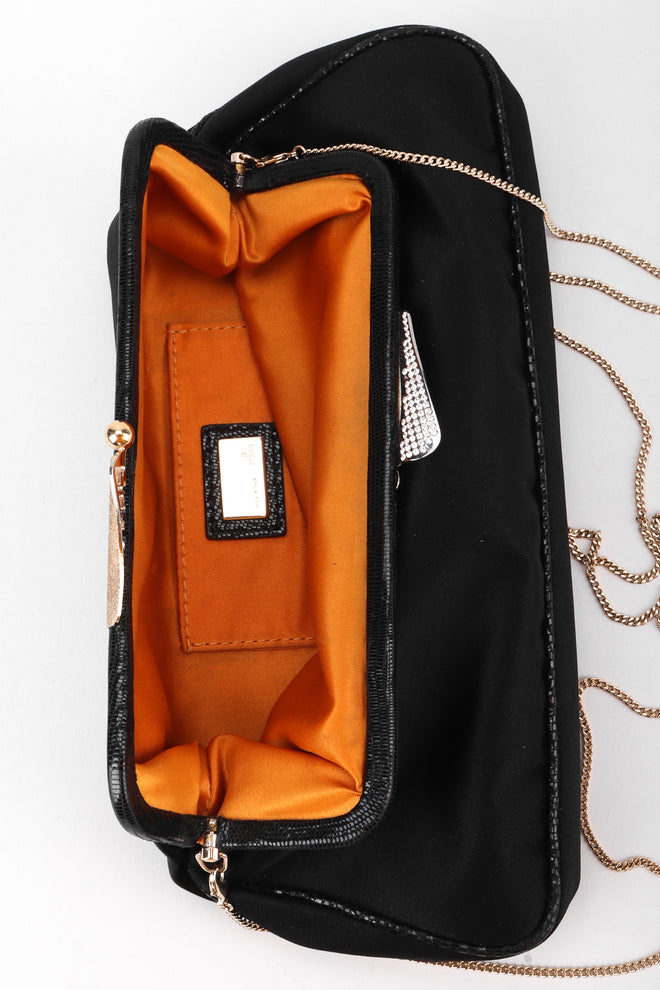 Recess Los Angeles Vintage Fendi Satin Snake Baguette Clutch Bag