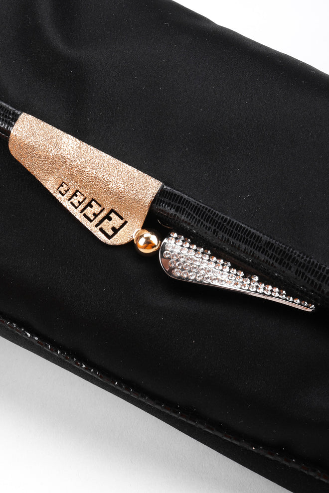 Recess Los Angeles Vintage Fendi Satin Snake Baguette Clutch Bag