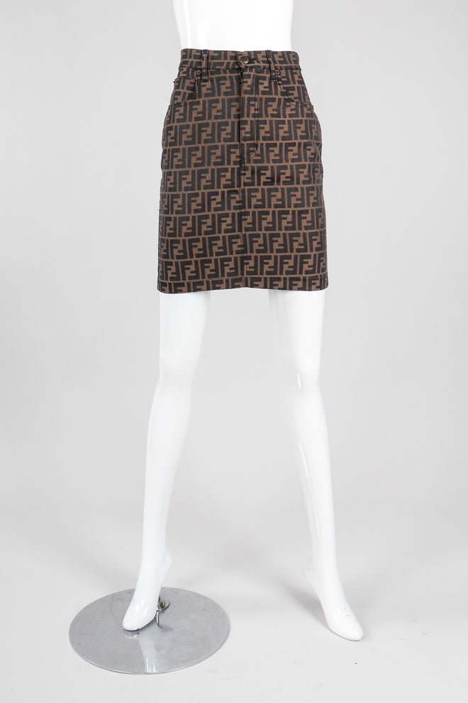 Recess Los Angeles Vintage Fendi FF Zucca Monogram Miniskirt