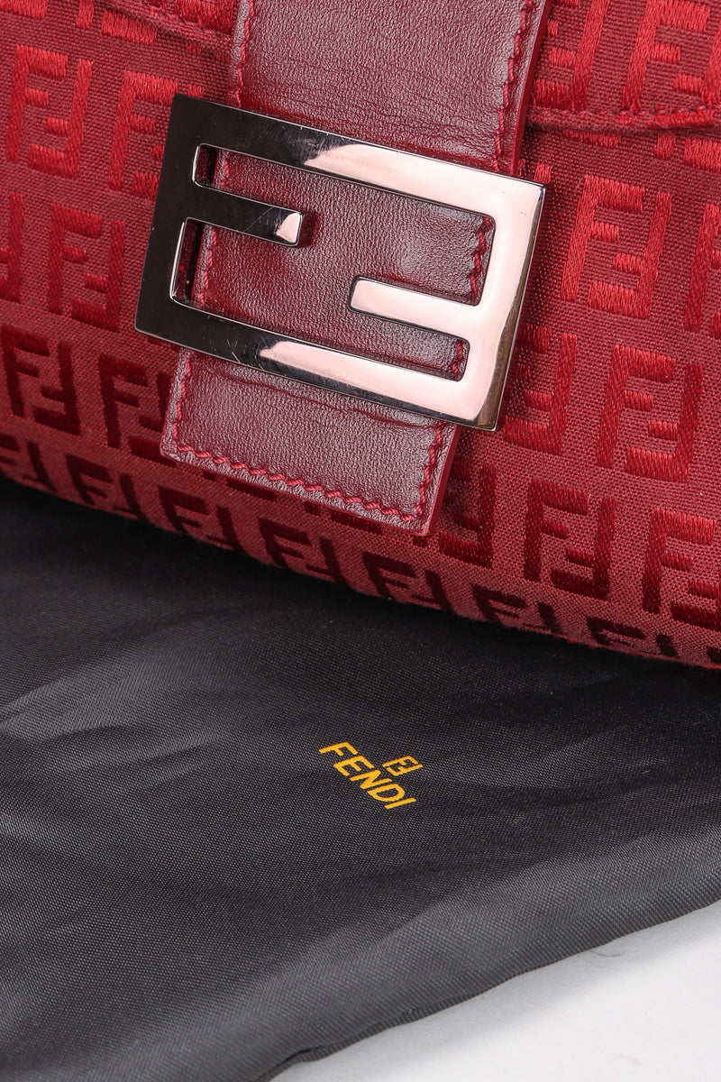 Recess Designer Consignment Vintage Fendi Zucca Zucchino Canvas Monogram Baguette Shoulder Bag Los Angeles Resale
