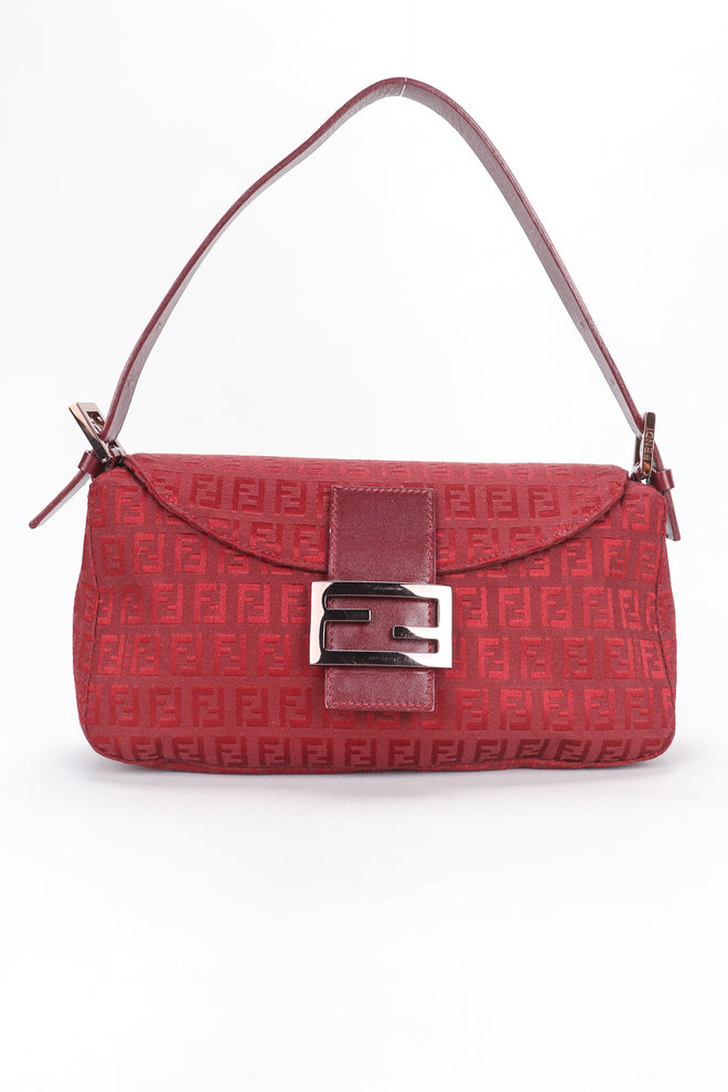 Recess Designer Consignment Vintage Fendi Zucca Zucchino Canvas Monogram Baguette Shoulder Bag Los Angeles Resale