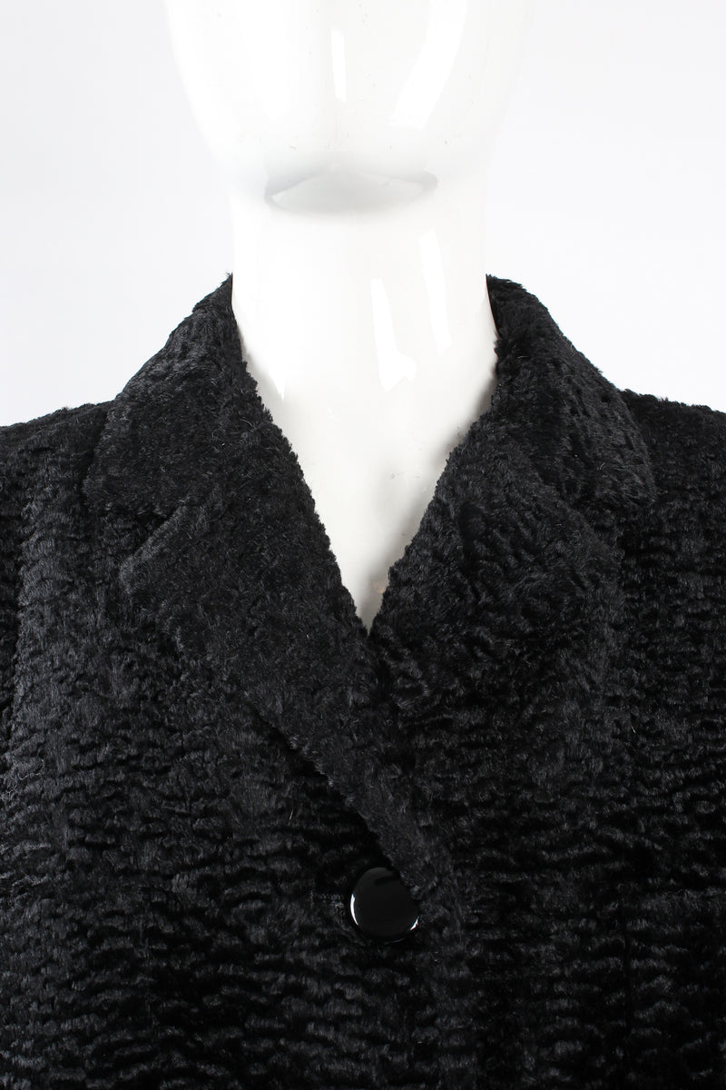 Vintage Fendi Faux Astrakhan  Curly Lamb Coat on Mannequin collar at Recess Los Angeles