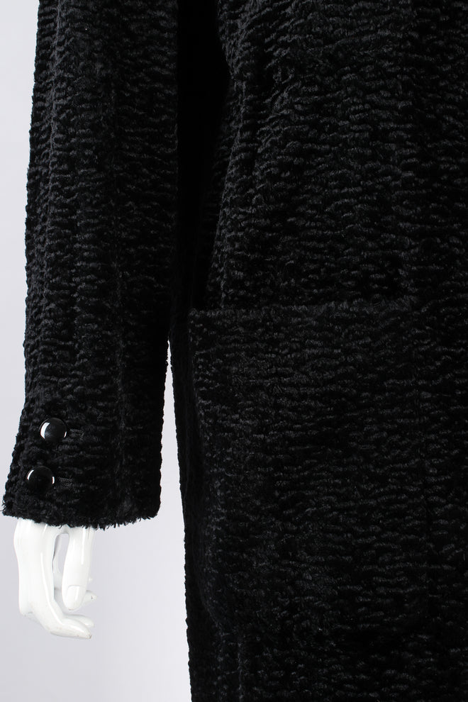 Vintage Fendi Faux Astrakhan  Curly Lamb Coat on Mannequin pocket at Recess Los Angeles