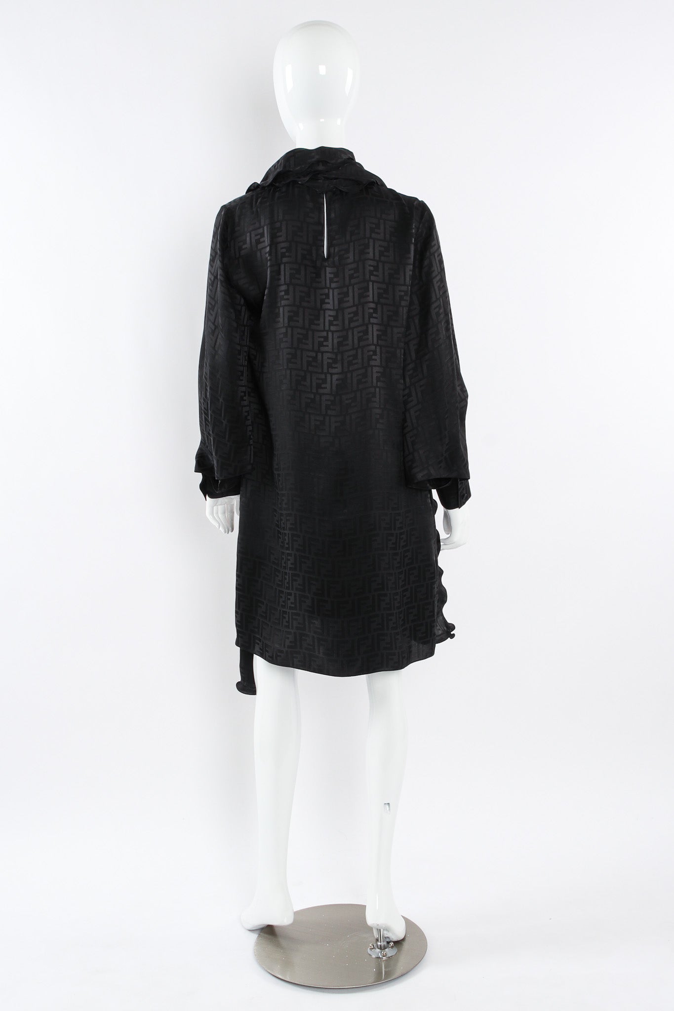 Fendi 2022 S/S Monogram Silk Dress & Scarf Shawl Set mannequin back @ Recess LA