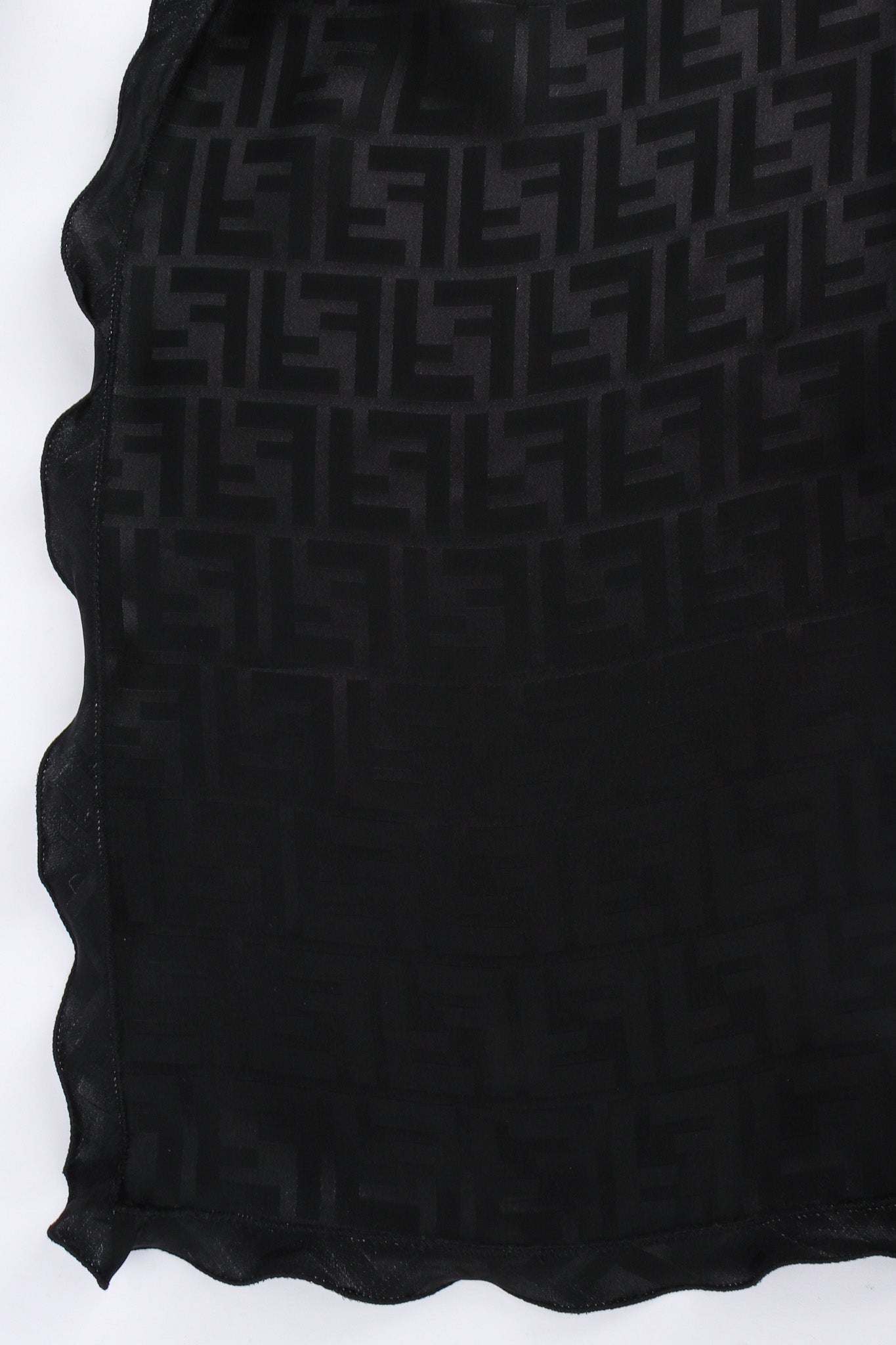 Fendi 2022 S/S Monogram Silk Dress & Scarf Shawl Set scarf print/hem @ Recess LA