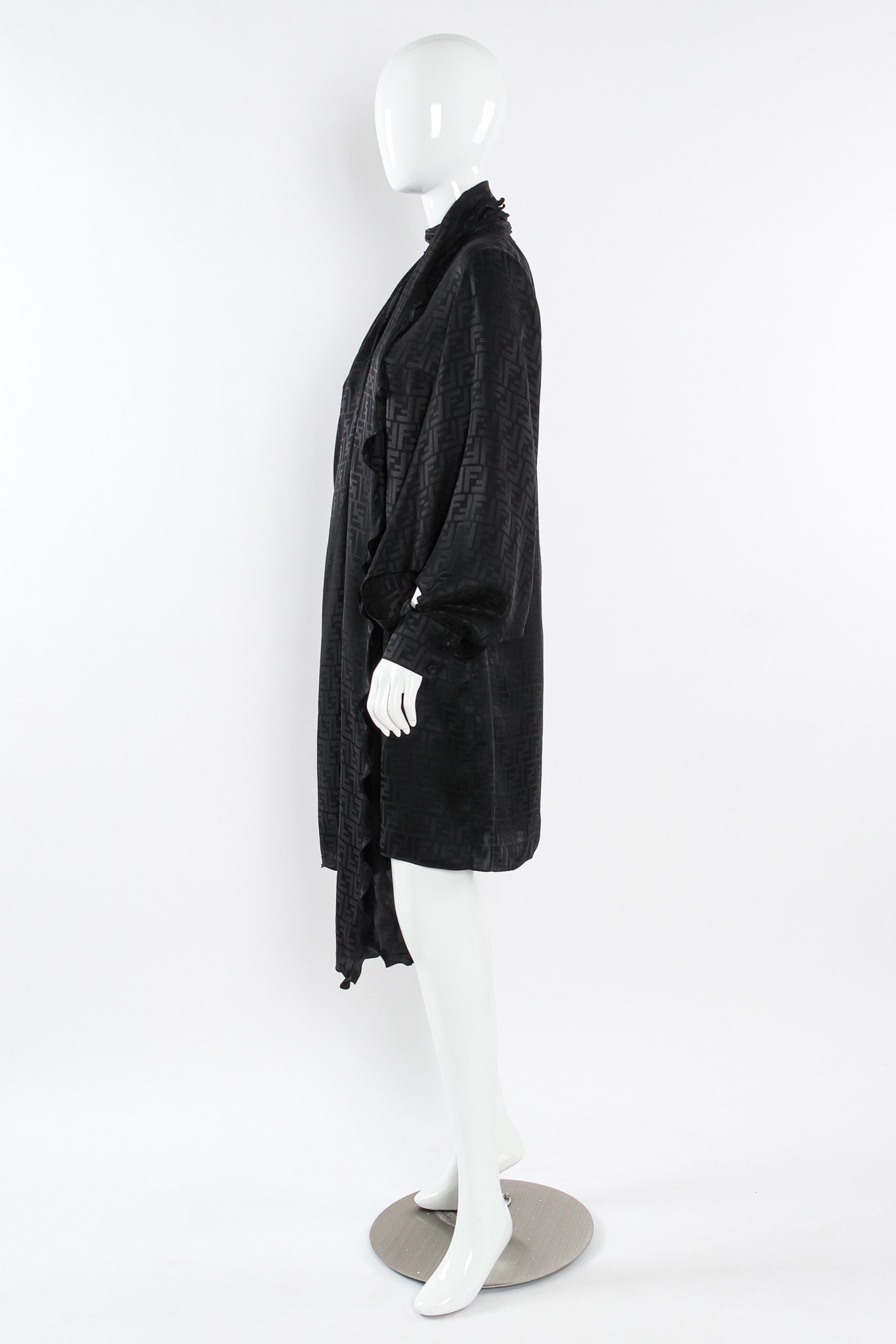 Fendi 2022 S/S Monogram Silk Dress & Scarf Shawl Set mannequin side @ Recess LA