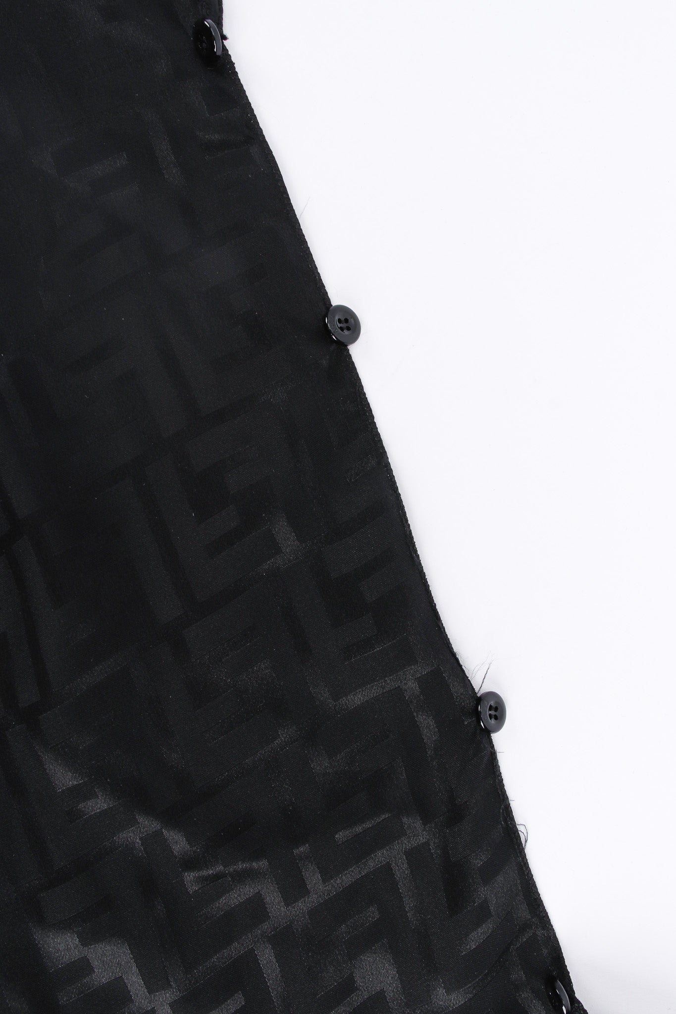 Fendi 2022 S/S Monogram Silk Dress & Scarf Shawl Set decorative buttons on scarf @ Recess LA