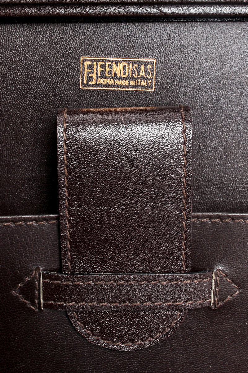 2000 Fendi Brown Zucca Monogram Canvas and Black Calfskin Leather