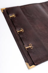 Vintage Fendi Zucca Monogram Leather Briefcase clips at Recess Los Angeles